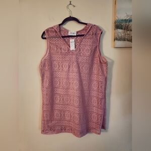 Sand And Spirit Swimsuit Lace Coverup Blush Pink XL NWT